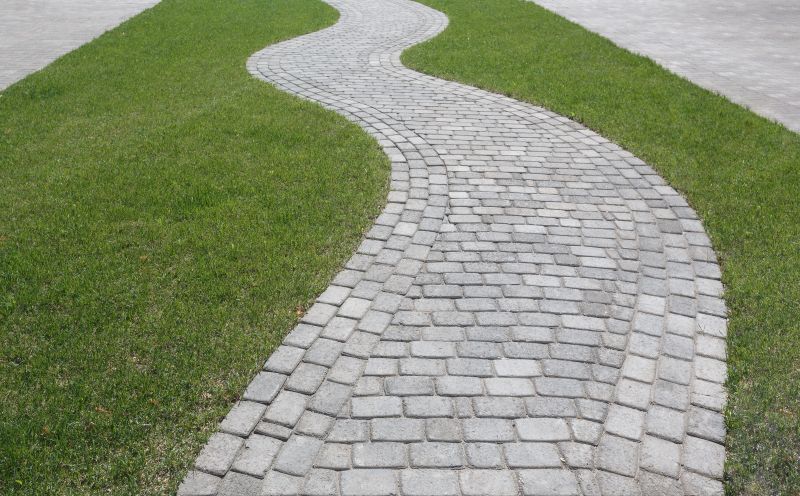 Walkway with Curved Pavers